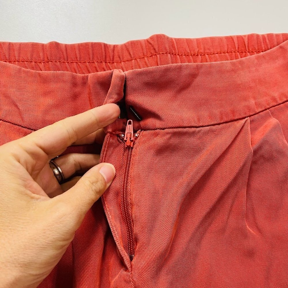 Ann Taylor LOFT Pant Trouser Fluid Tencel Twill Ankle Marisa Fit Blushing Red - Picture 4 of 9